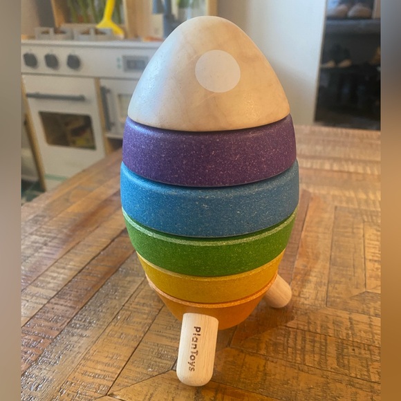 Plan Toys Wooden Stacking Rocket Multi - Picture 3 of 5